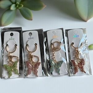 🦋 Sparkly Butterfly Keychain /Bag Charm – Choose Your Color – Rhinestone Charm